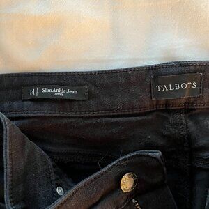 Talbots Slim Ankle Jean, Black, Size 14